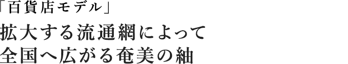 百貨店モデル 拡大する流通網によって 全国へ広がる奄美の紬